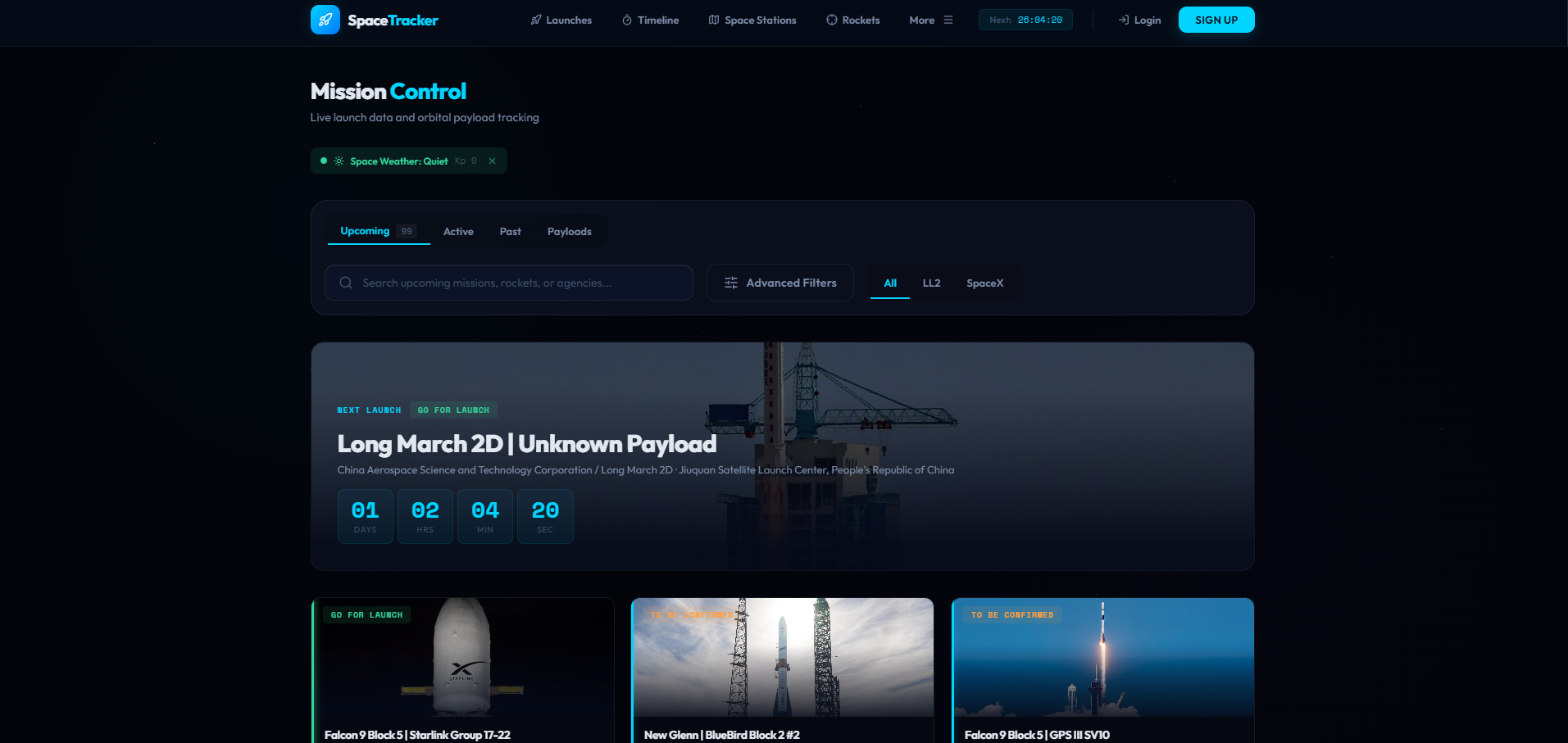 Space Mission Tracker screenshot 1